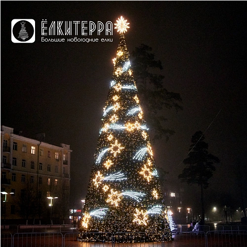 Искусственная уличная елка с комплектом оформления Метеор, высота 8 м